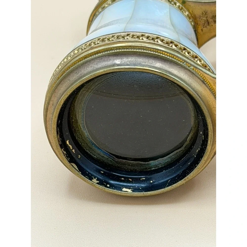 Antique Geo H Doerr Spokane Paris Mother of Pearl Opera Glasses w/ Case